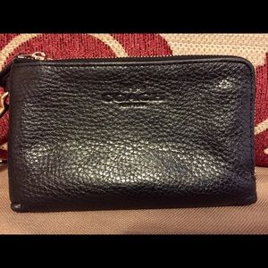 Coach black wallet wristlet